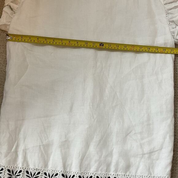 Ann Mashburn Black and White Eyelet Flutter Sleeve Shift Dress Size Large - Picture 8 of 12